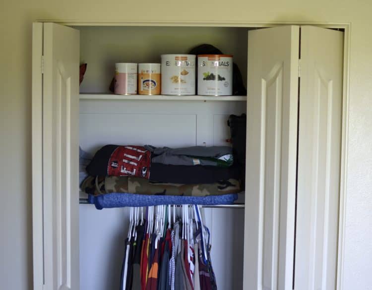 clothes closet for food storage