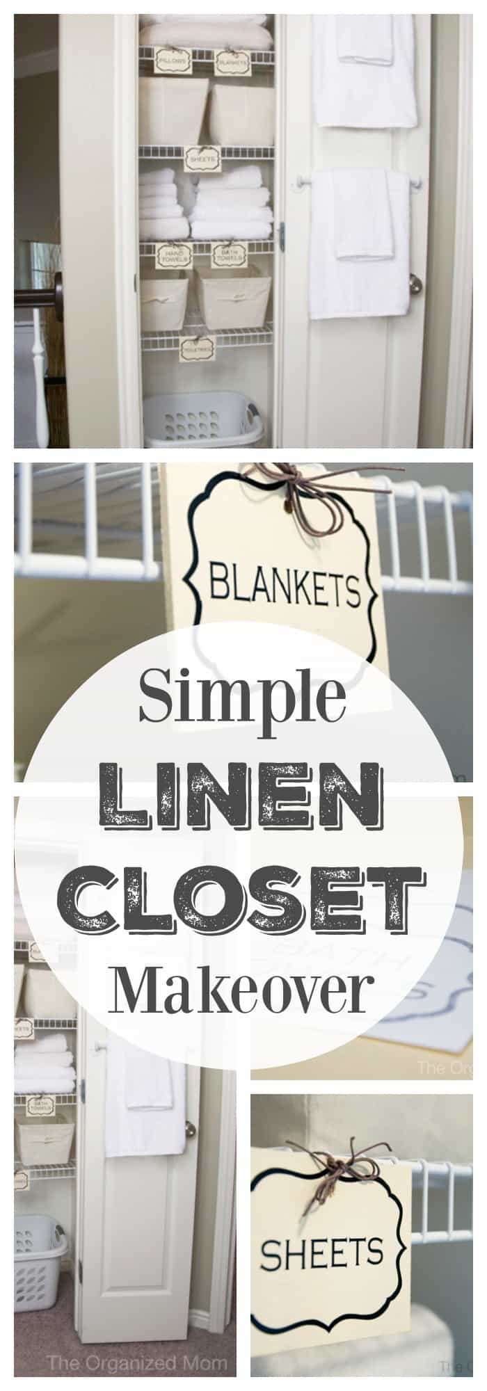 simple linen closet makeover