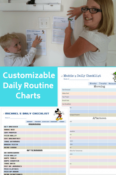 Daily routine chart for kids