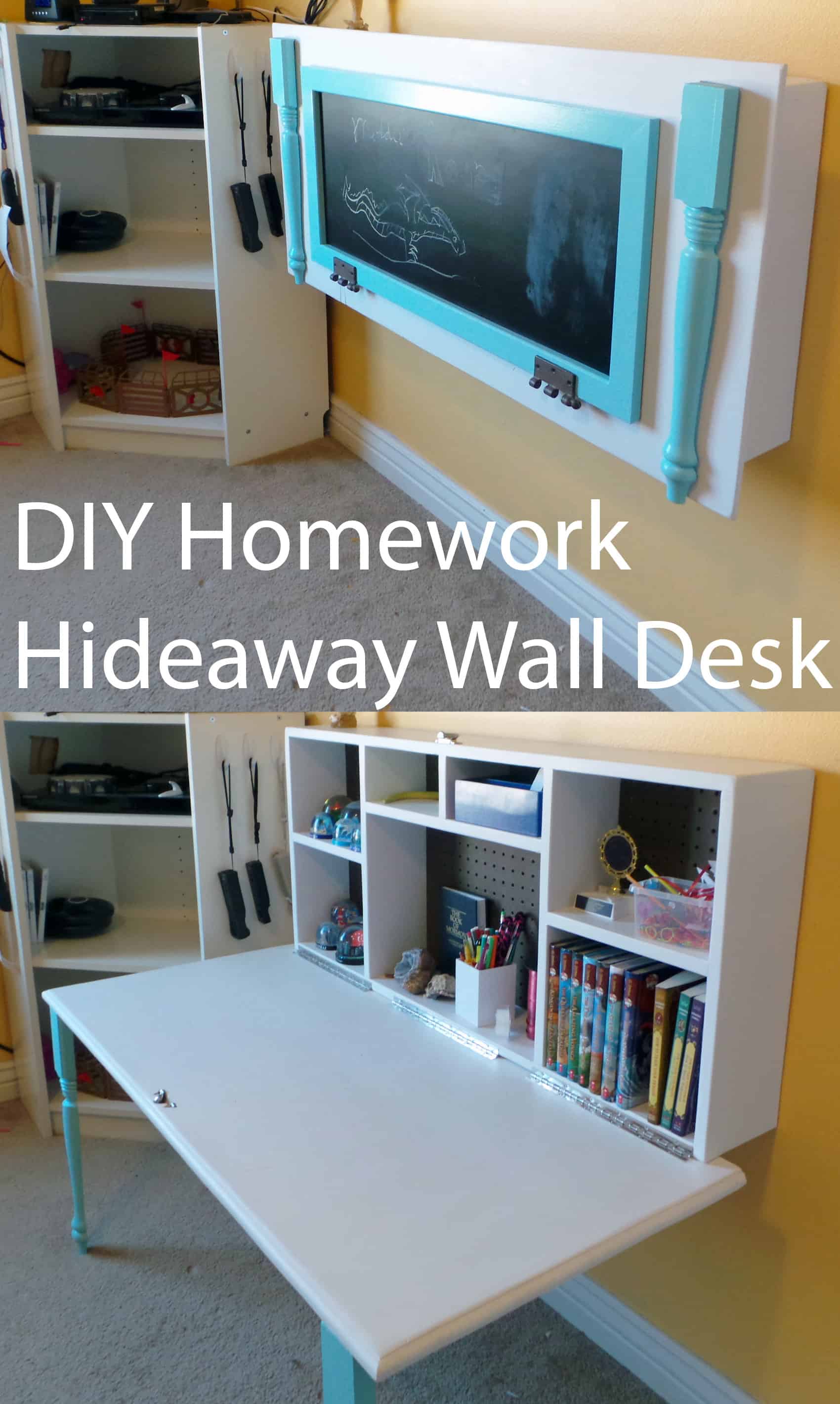 DIY Kids Homework Hideaway Wall Desk The Organized Mom
