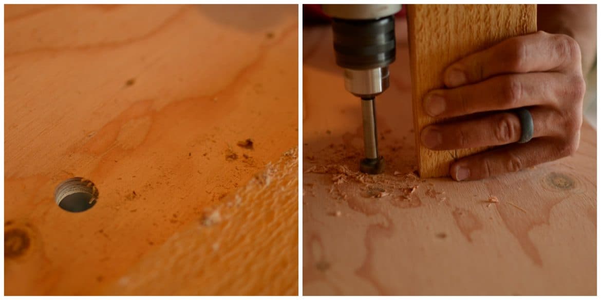 drilling holes for garage pegboard