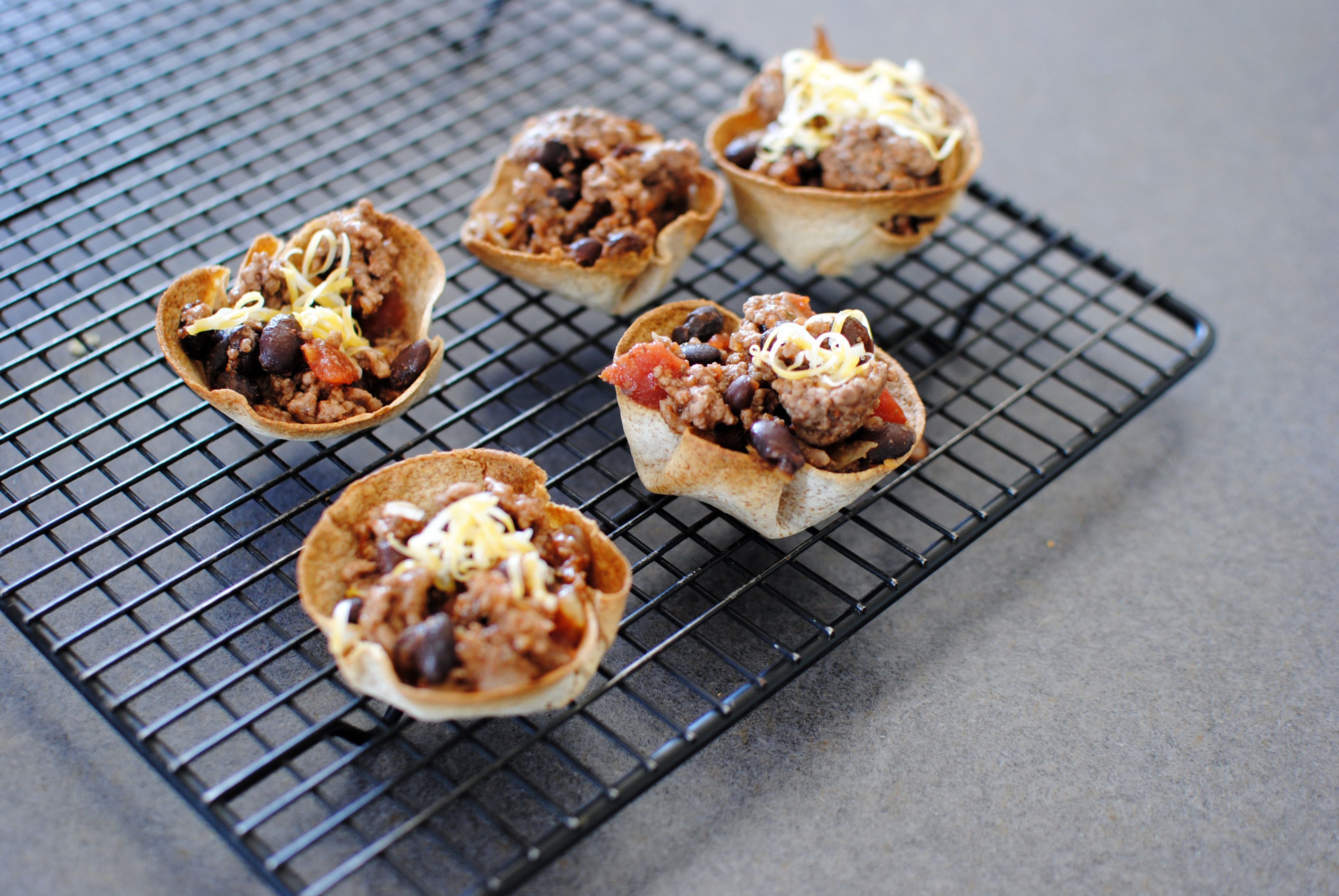 Finished taco bowls