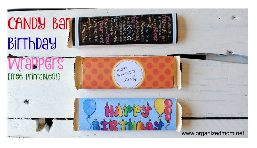 candy bar wrapper for birtthdays with free printable