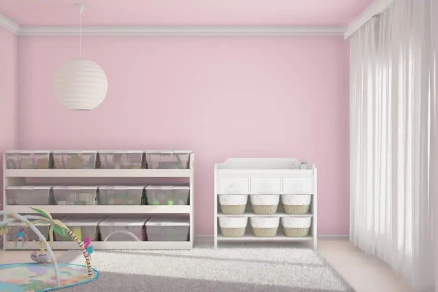 Children room with toys and small bed