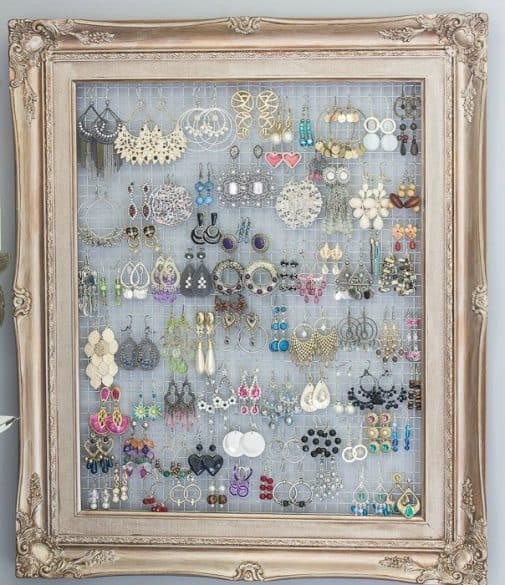 Wall mounted earring display earring organizer minimalist earring holder earring  storage