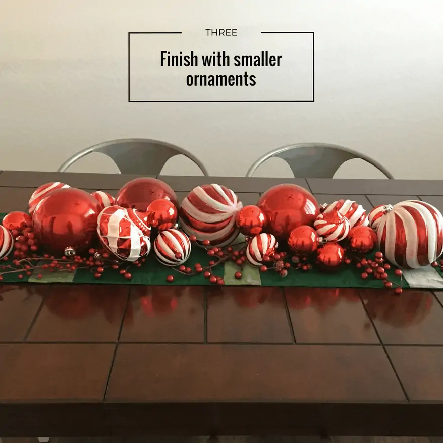 3 Christmas centerpieces using ordinary ornaments