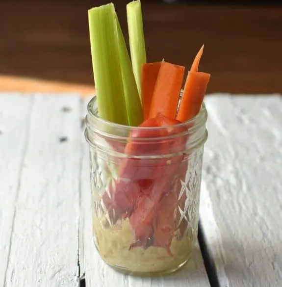 hummus and veggies protein snack