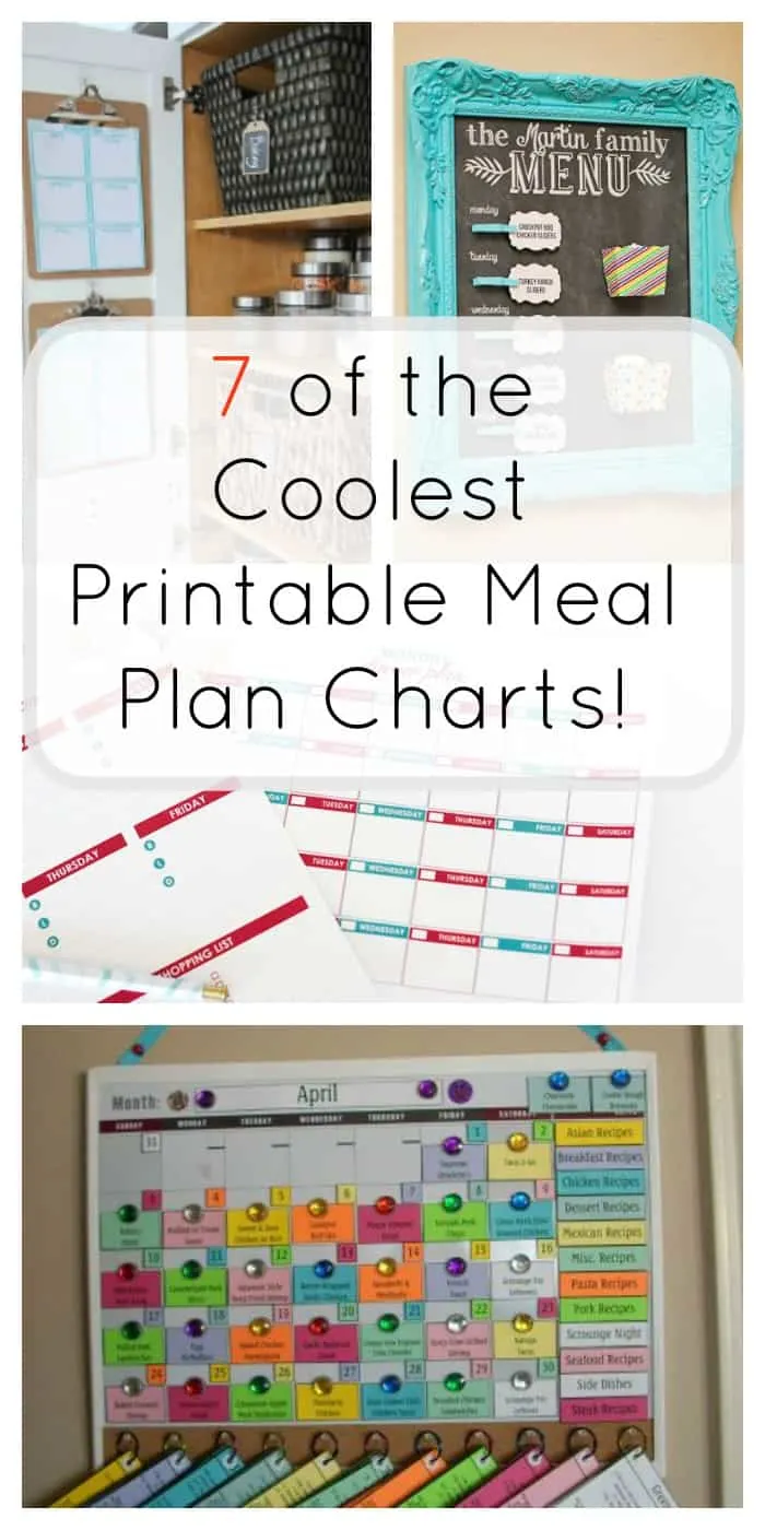 Home and DIY - 7 of the coolest printable meal plan charts