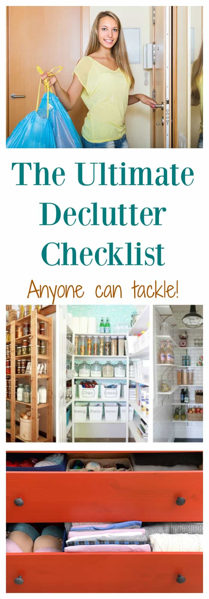 The ULTIMATE Declutter checklist that anyone can tackle- get organized today!