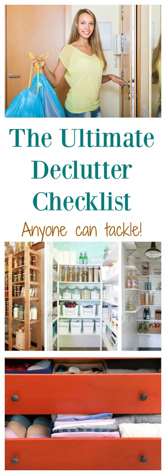 The ULTIMATE Declutter checklist that anyone can tackle- get organized today!