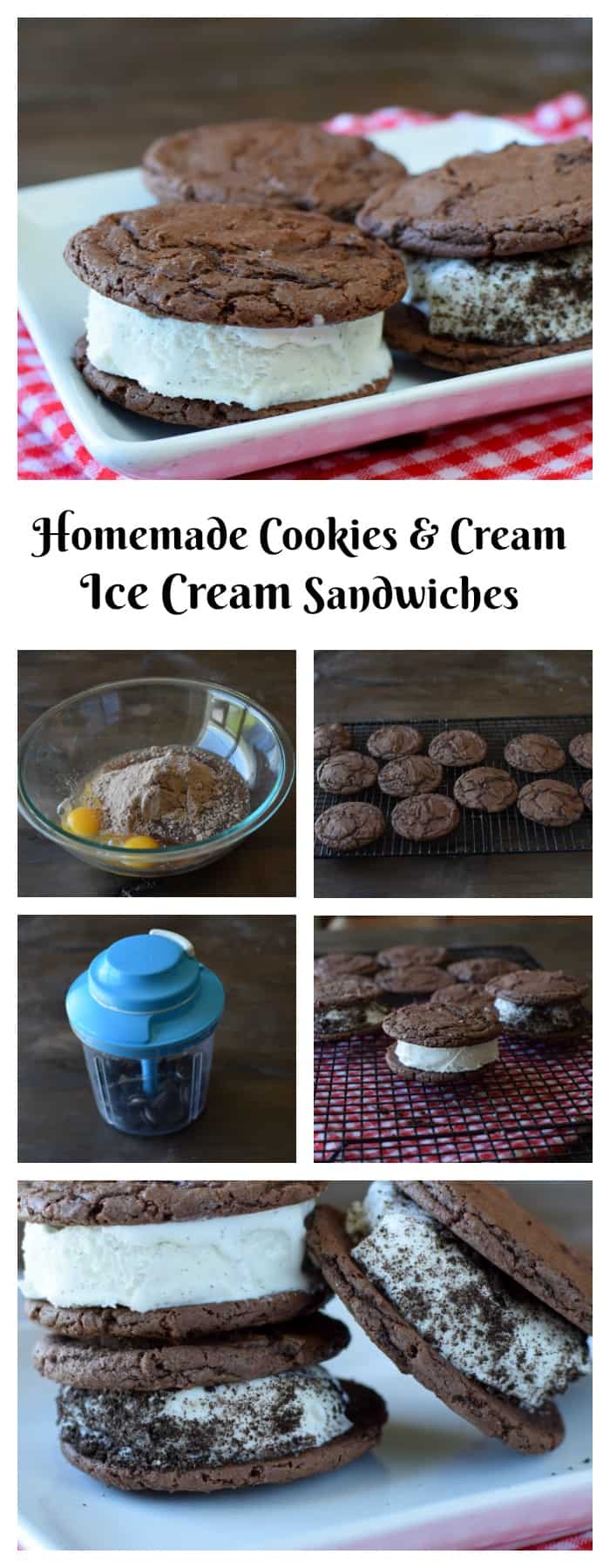 Recipe- homemade cookies and cream ice cream sandwich