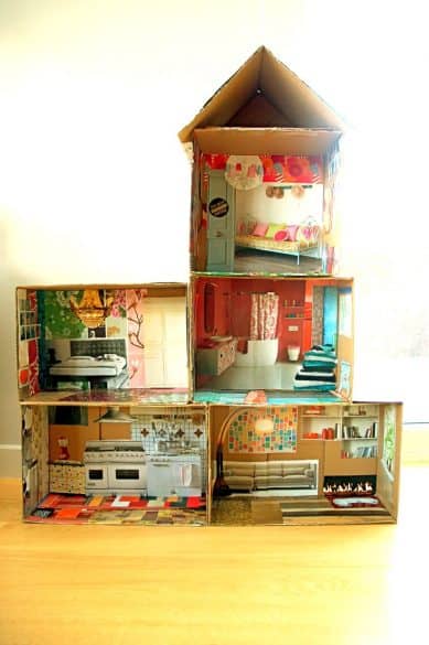 doll house made out of magazines