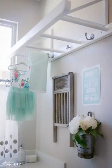 ladder hooks in laundry room