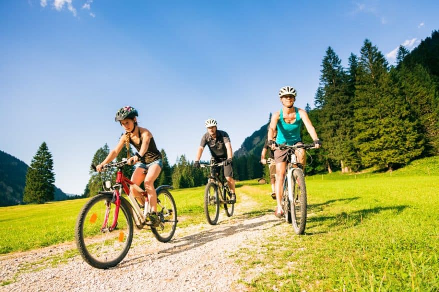 family biking