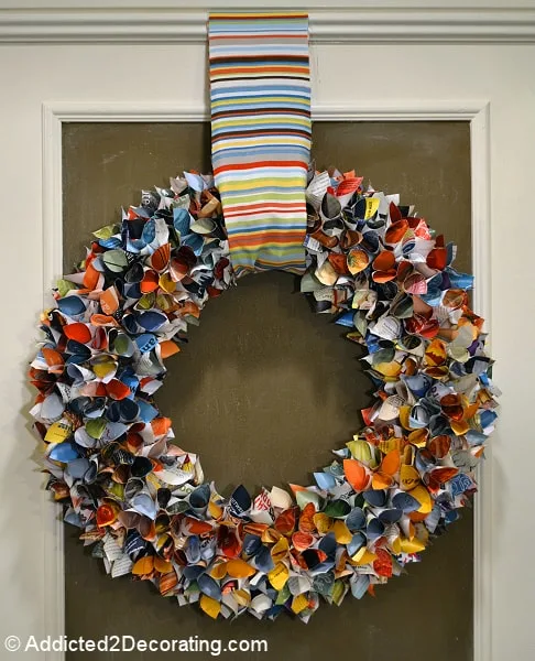 DIY wreath made from paper