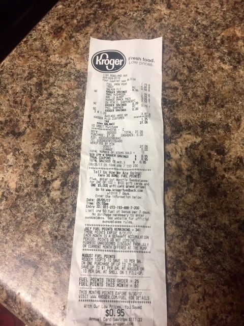 grocery receipt