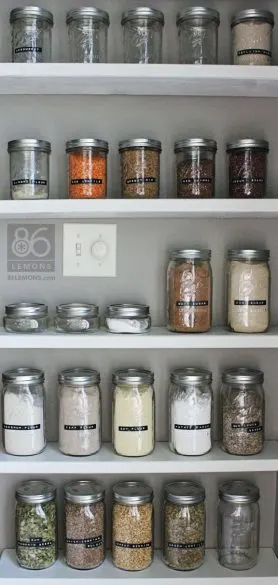 pantry storage in jars