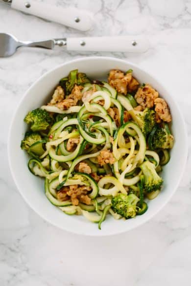 spiralized zucchini noodles