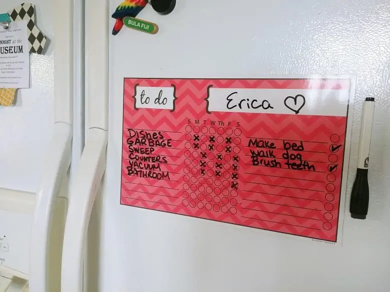 magnetic chore chart