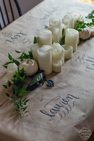 candles tablescape