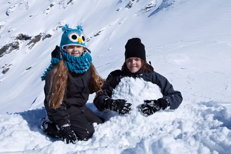 playing in the snow