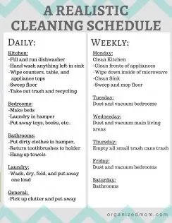 cleaning schedule