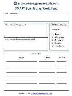 goal setting worksheet