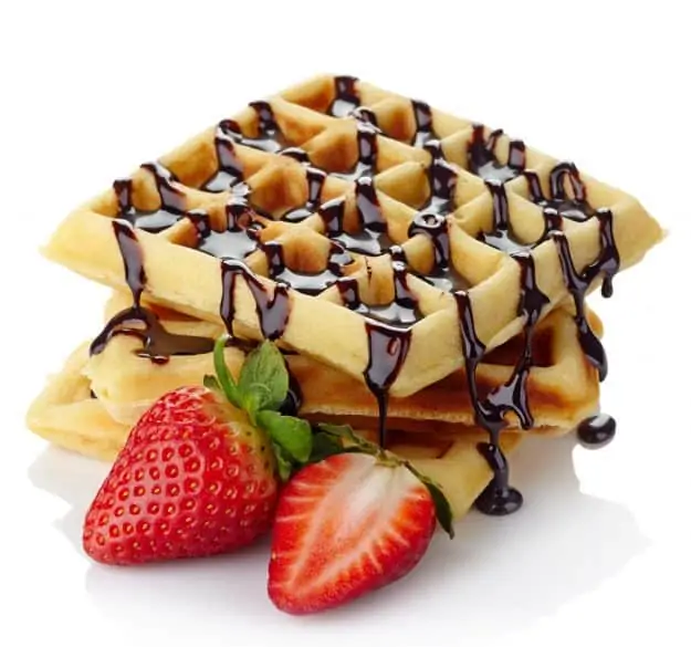 waffles with chocolate