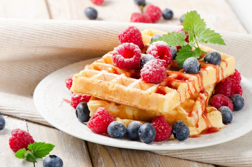 waffles with fresh fruit