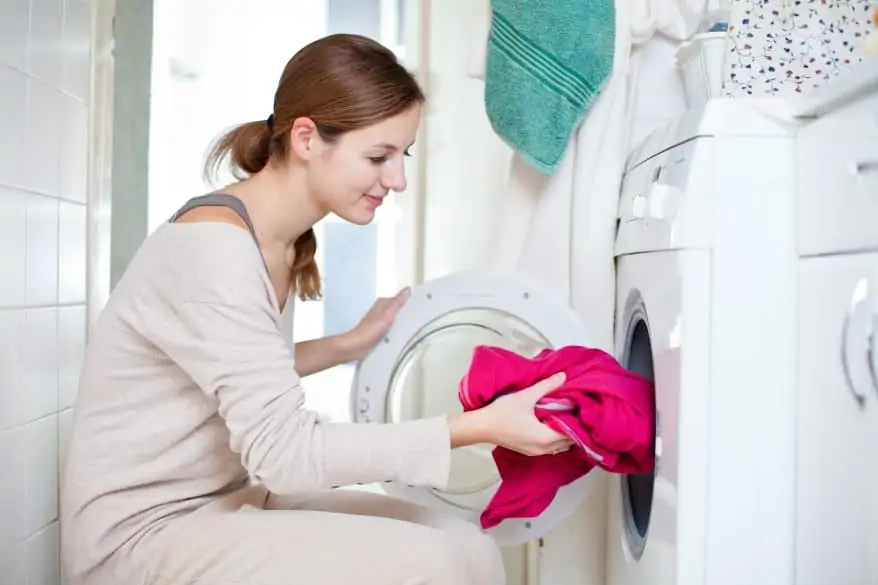 woman doing laundry