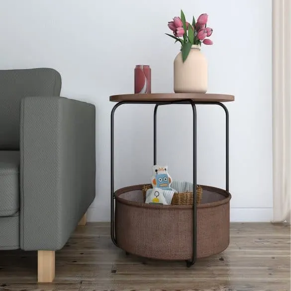 endtable with storage basket