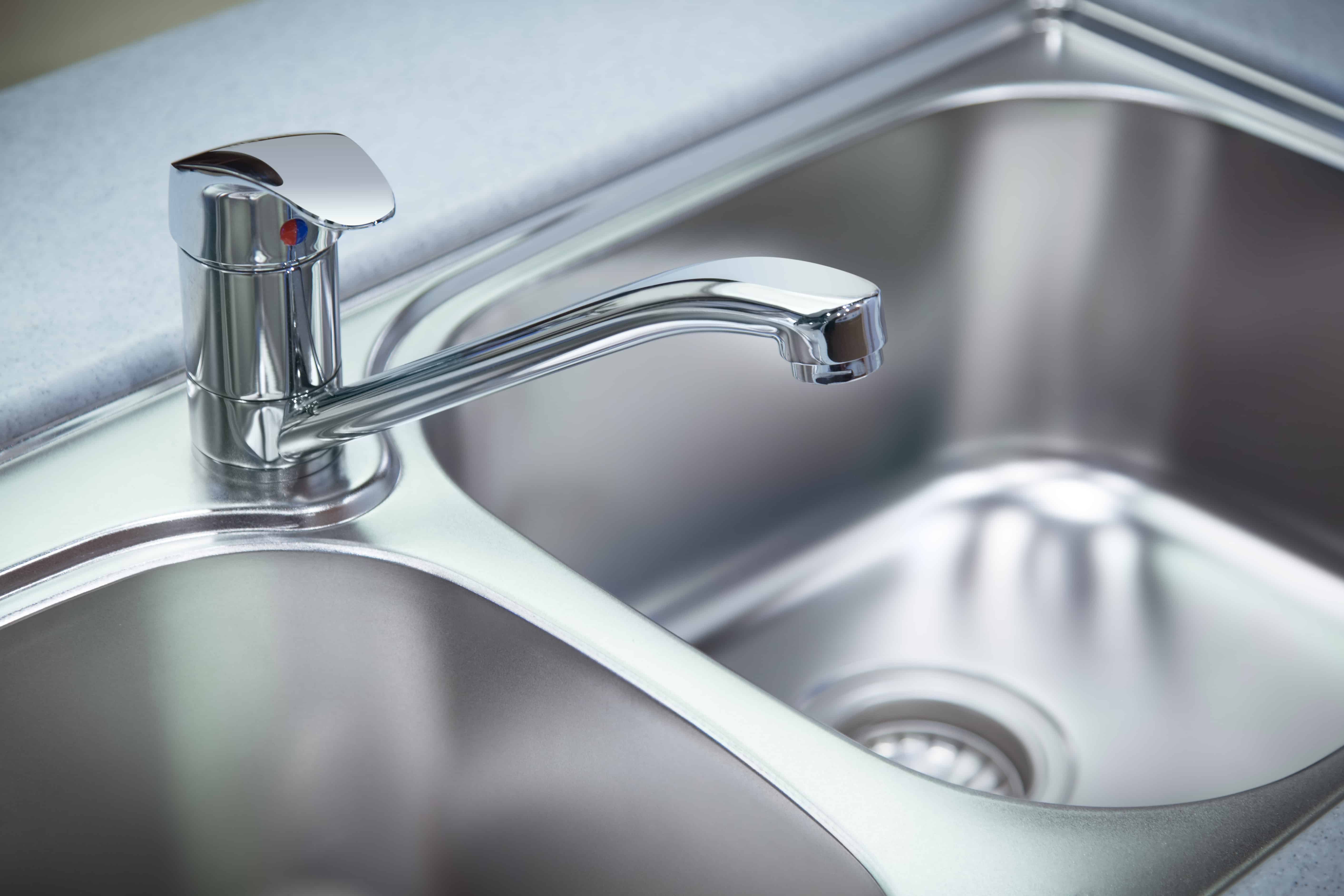 clean stainless sink kitchen