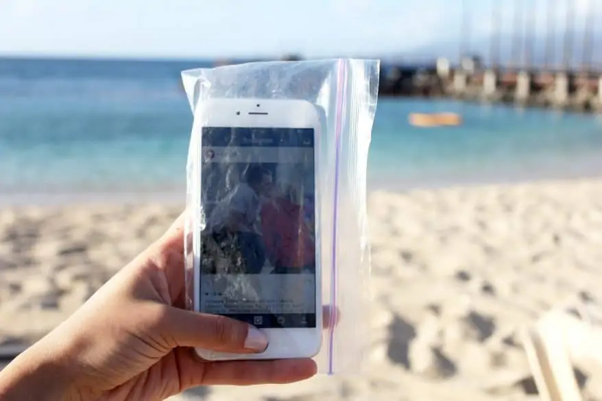 phone in ziploc