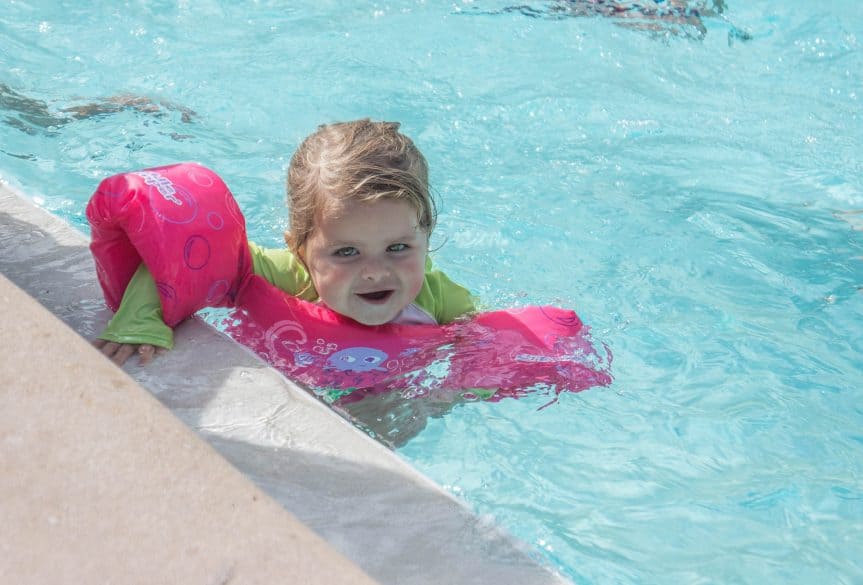 child in pool