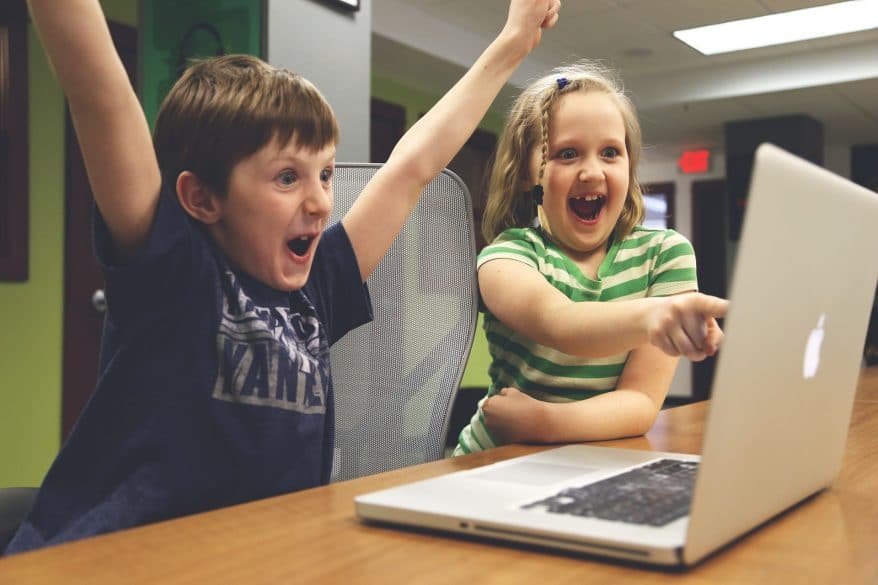 kids on a laptop