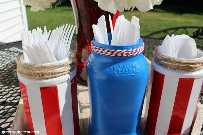 fourth of july silverware jars