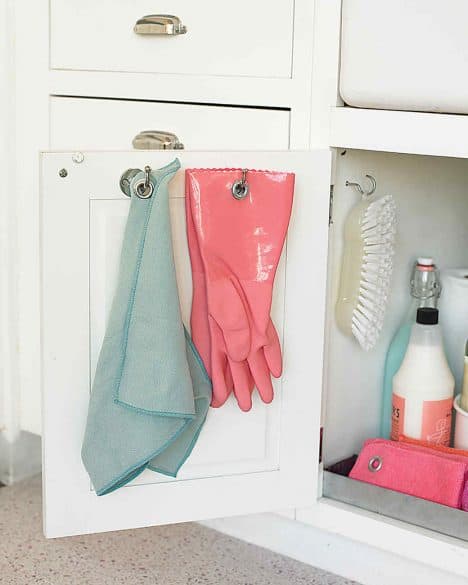 organizing under the kitchen sink