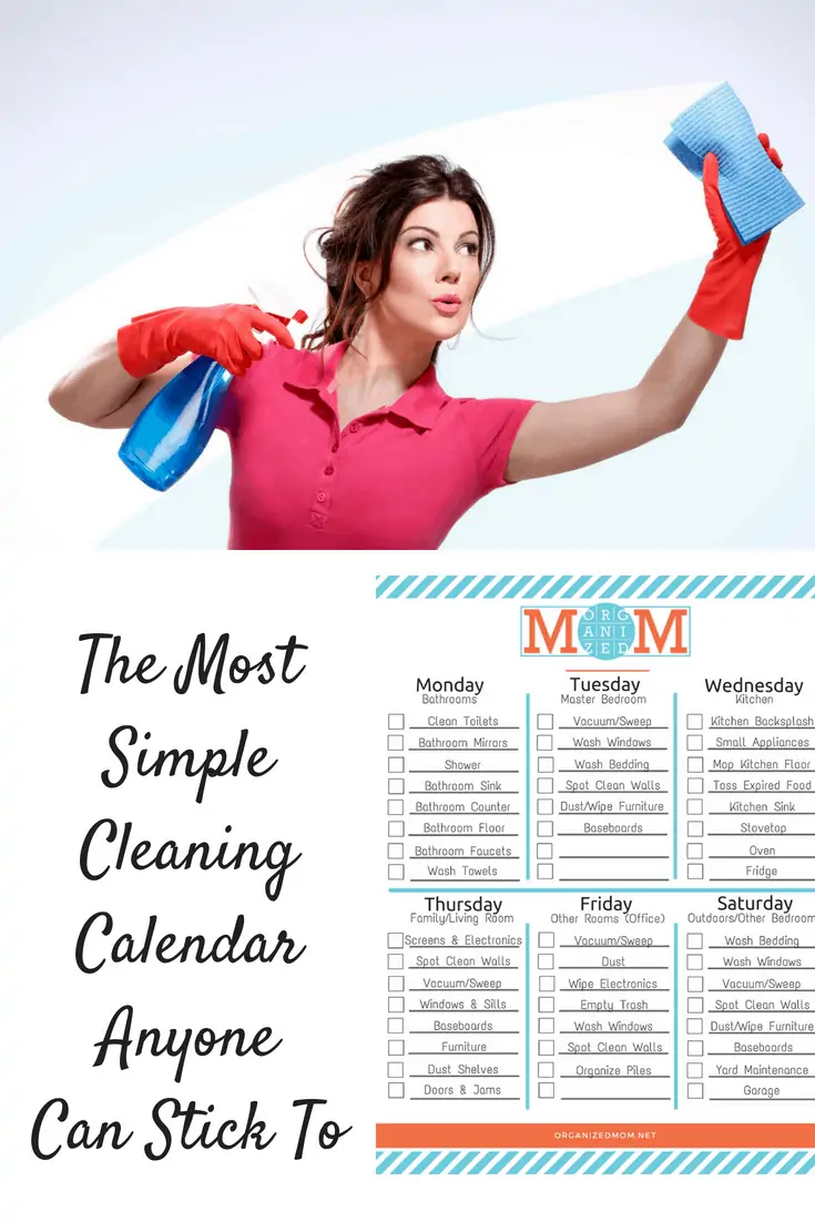 Cleaning calendar