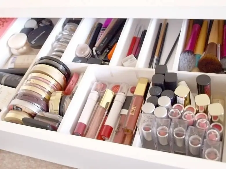 makeup drawer organization