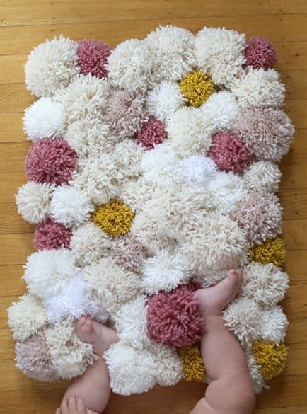 pom pom rug--nursery room decor