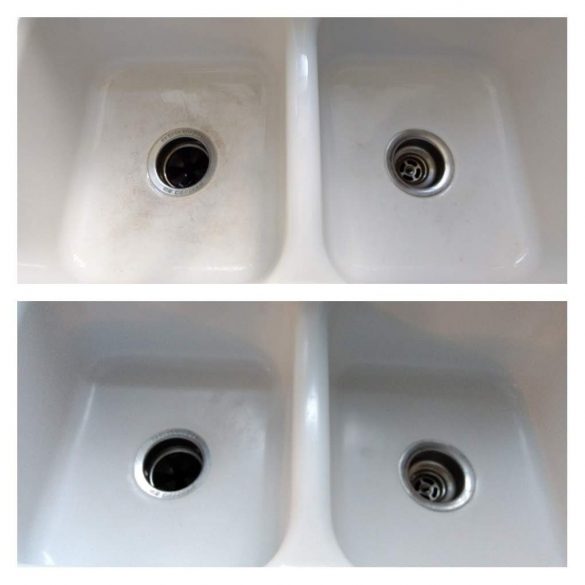 clean enamel sink