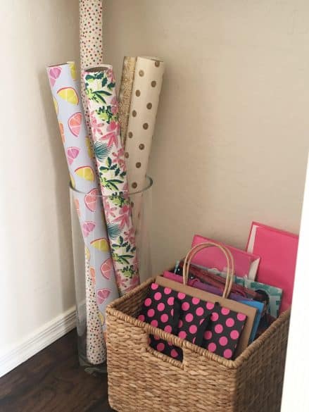 gift wrap organization