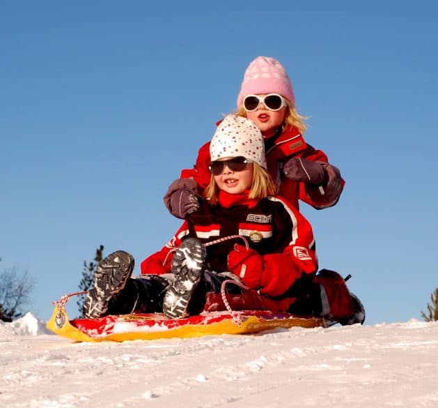 kids sledding