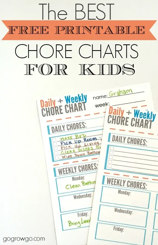 summer chore chart