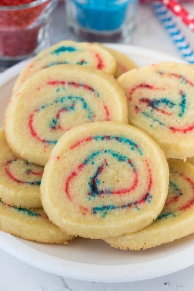 4th of july spiral cookies