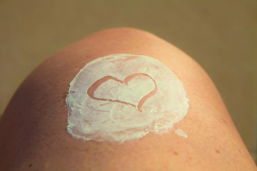 applying sunscreen