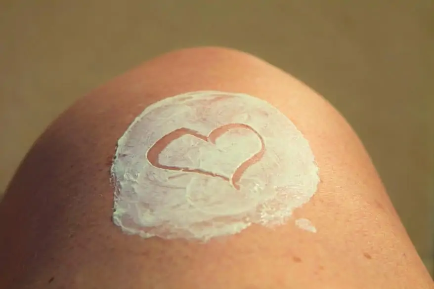applying sunscreen