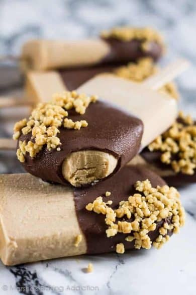 chocolate peanut butter yogurt popsicles