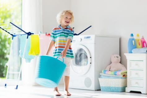 get kids to help sort laundry