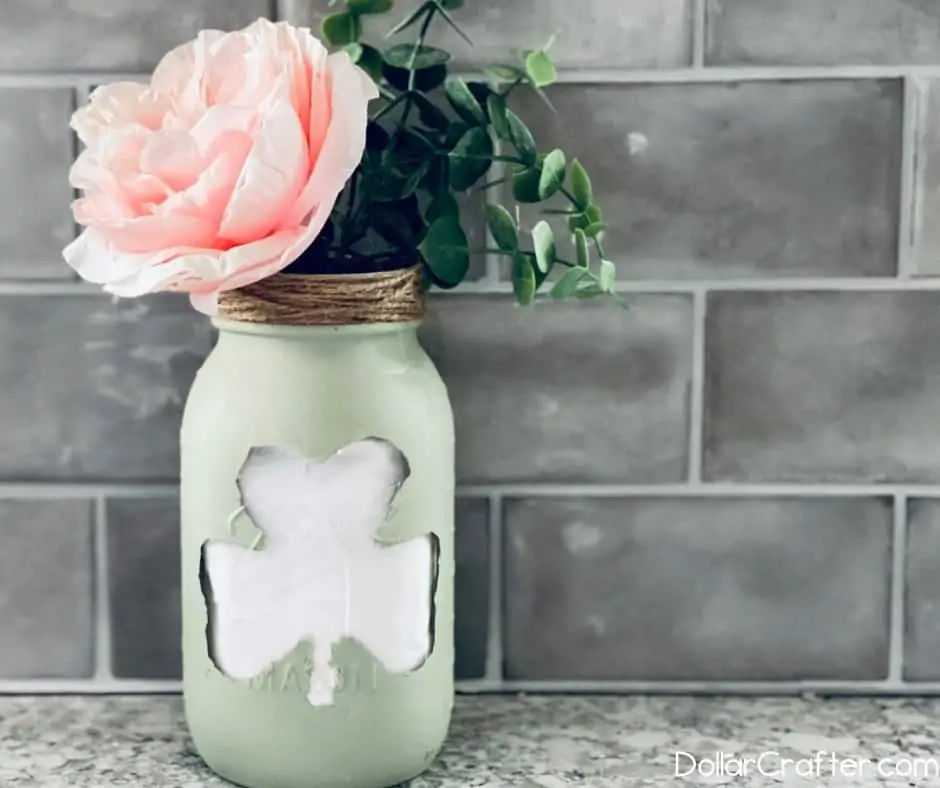 st Patrick's day painted mason jar